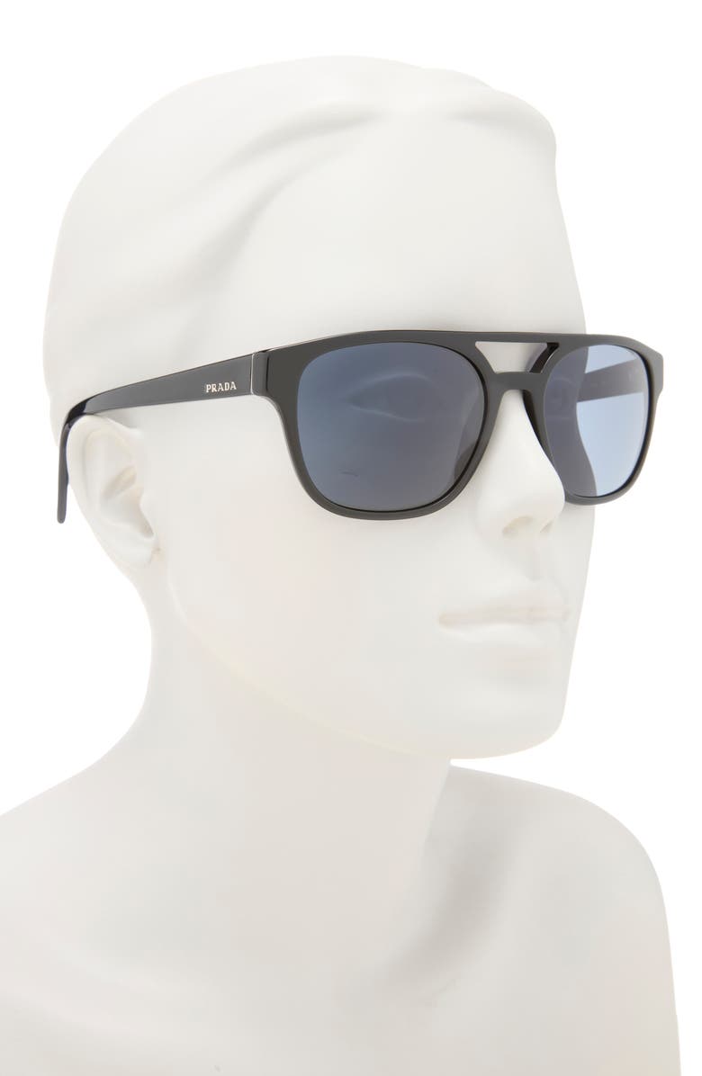 Prada 55mm Square Aviator Sunglasses, Alternate, color, 