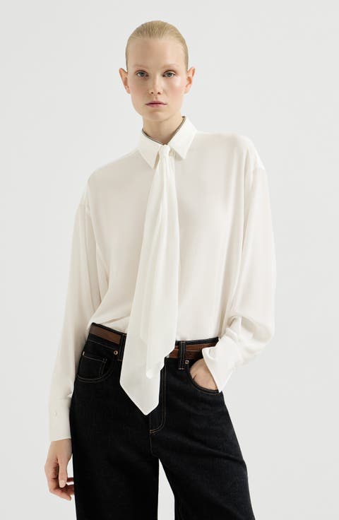 Silk shirt with tie