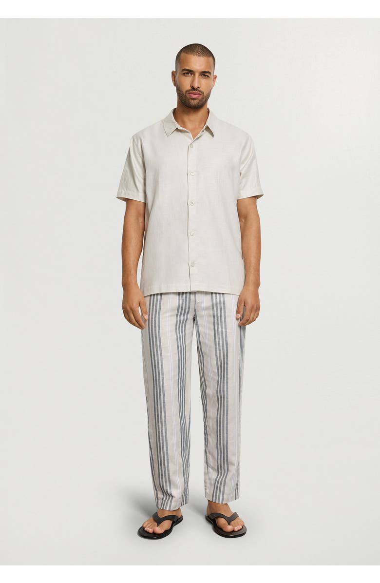 Hanro UC Linen and Cotton Woven Shirt, Alternate, color, Sandy