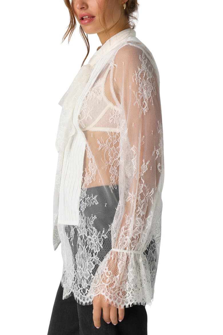 Bali Ophelia Lace Tuxedo Top, Alternate, color, SNOW BELL