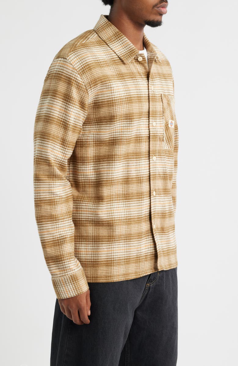 Dickies Forest Check Flannel Button-Up Shirt, Alternate, color, Wood Ash