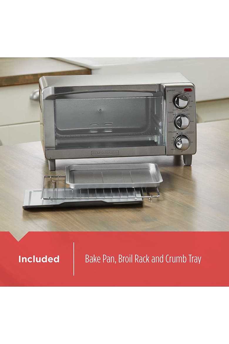Convection 4 Slice Toaster Oven in Stainless Steel, Alternate, color, Silver