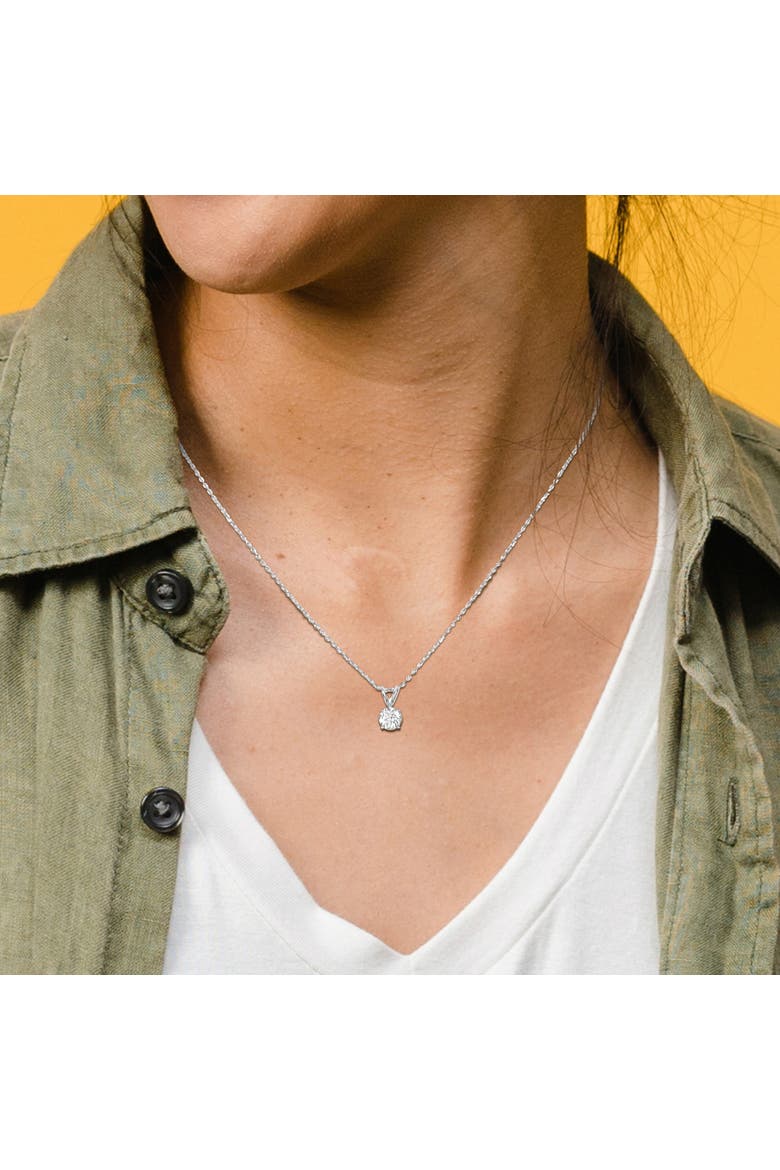 1 CTW Lab-Grown Diamond Solitaire Necklace Platinum, Alternate, color, Platinum