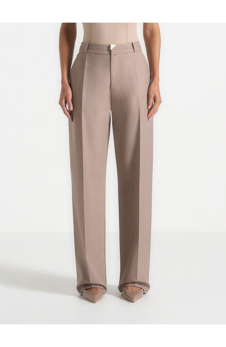Manière De Voir Doria Tailored Trousers With Waistband Detail, Alternate, color, Taupe