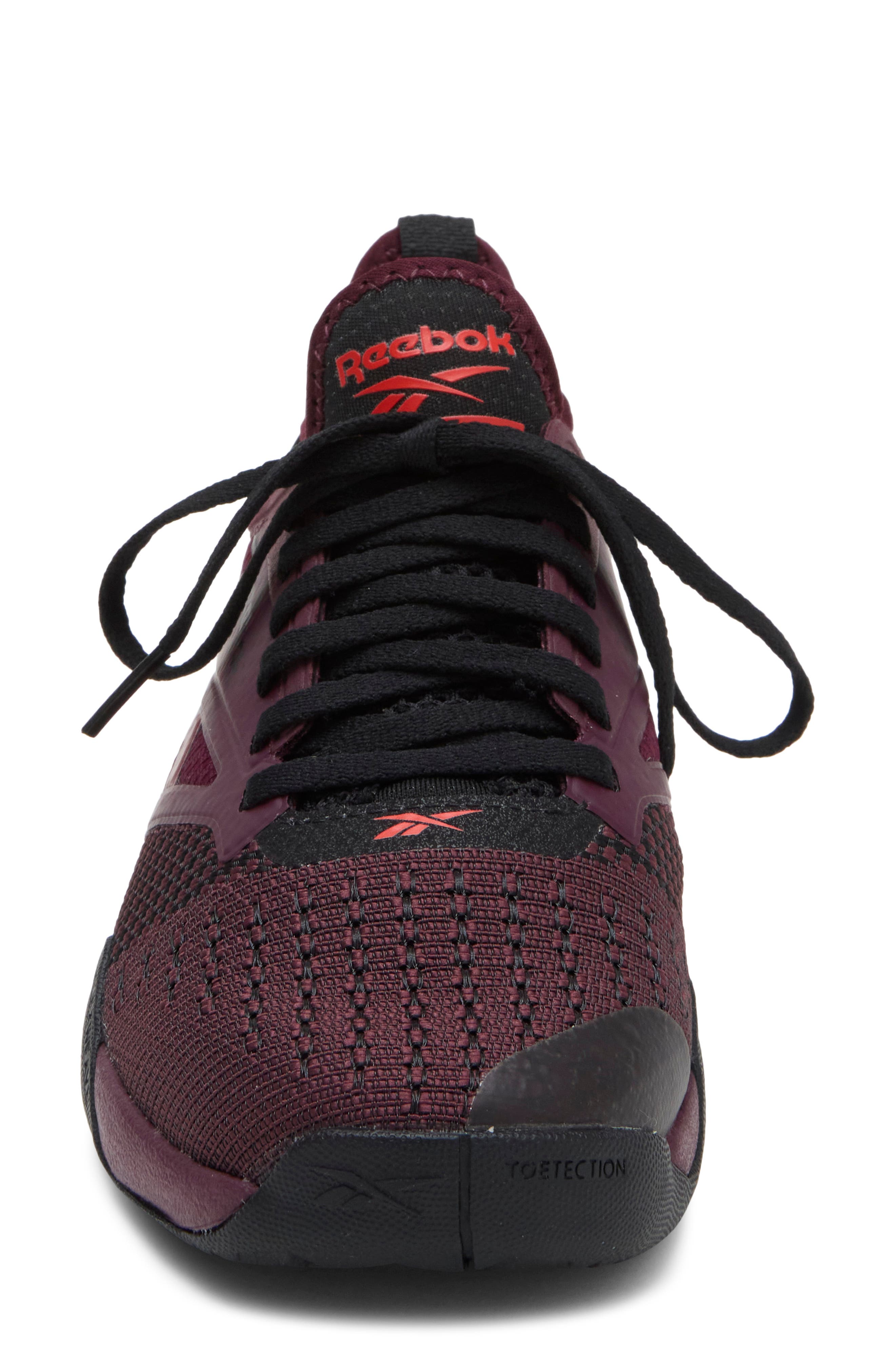 Nano Court Training Shoe, Alternate, color, BLACK CHERRY/BLACK/RETRO RED
