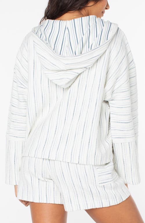 Roxy Rich Coast Stripe Hoodie In Cloud Dancer