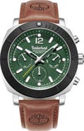 Timberland Pyperville Multifunction Leather Strap Watch, 45mm