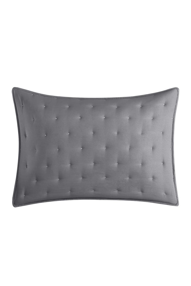 CHIC Chylar Tufted Cross Stitched Design Queen Quilt Set - Grey - 3 ...