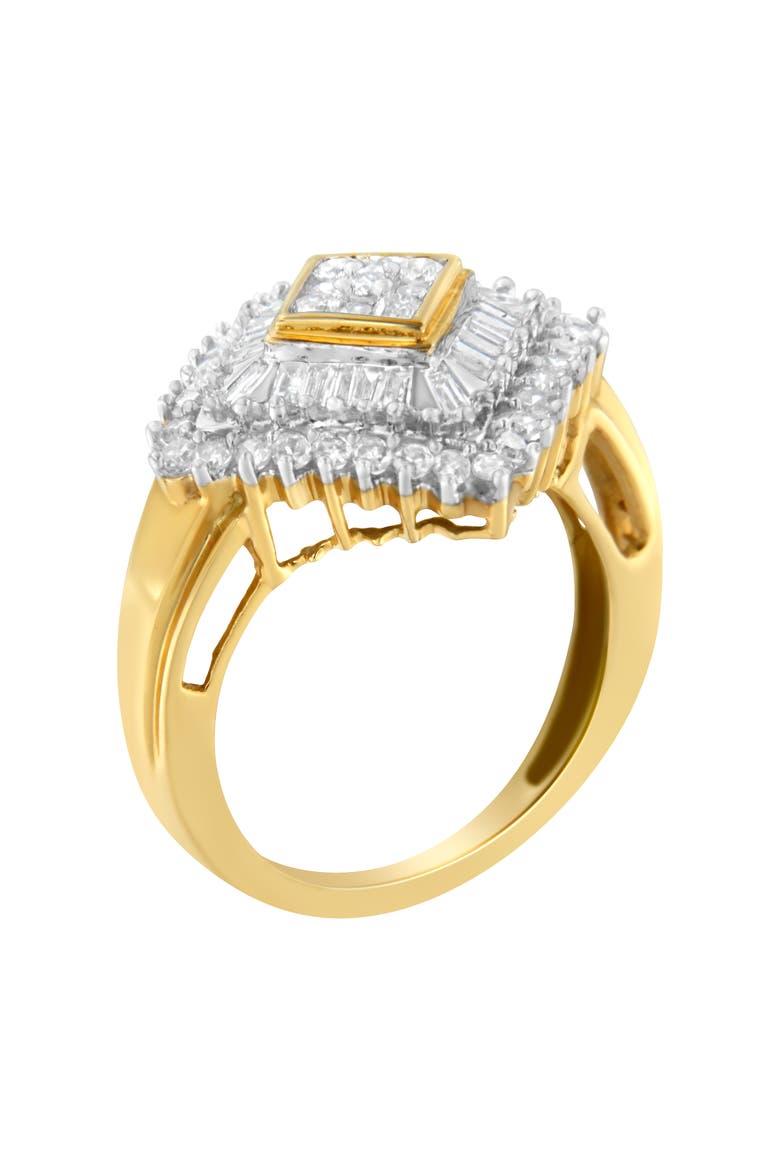 10K Yellow Gold 1.0 Cttw Diamond Ballerina Ring, Alternate, color, Yellow Gold