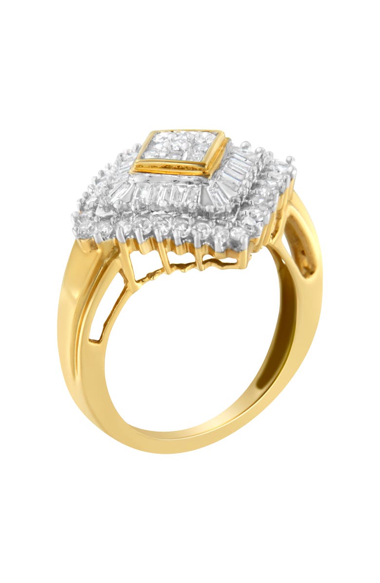 Haus of Brilliance 10K Yellow Gold 1.0 Cttw Diamond Ballerina Ring, Alternate, color, Yellow Gold