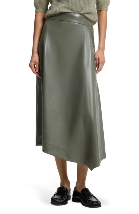 Ventara Faux Leather Midi Skirt