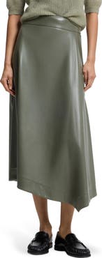 BOSS Ventara Faux Leather Midi Skirt