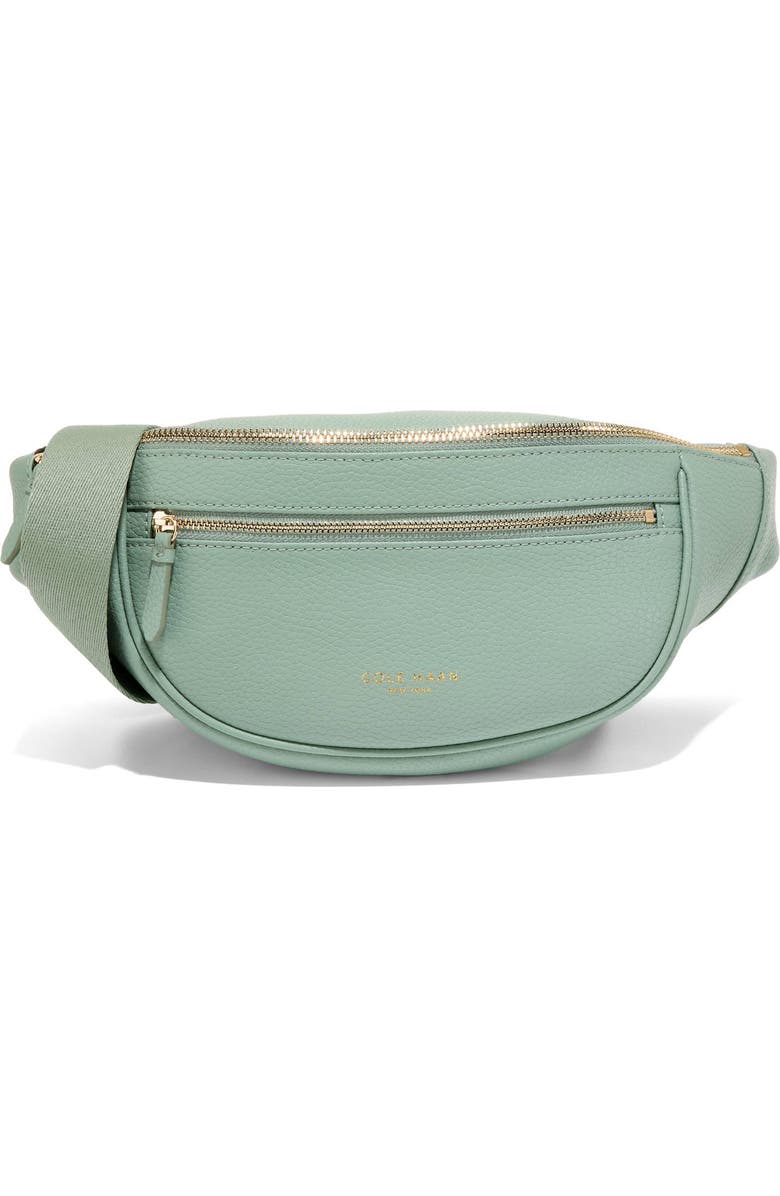 Cole Haan Mackenna Leather Belt Bag, Main, color, Lily Pad
