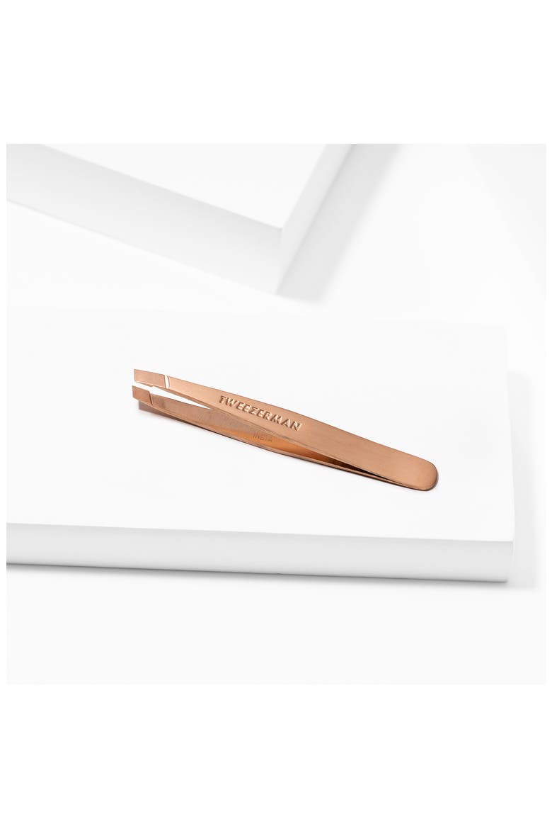 Mini Slant Tweezer, Alternate, color, ROSE GOLD