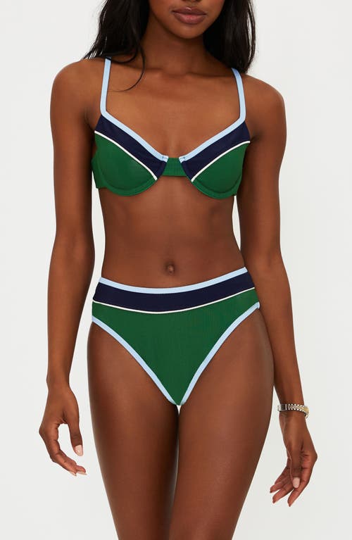 Beach Riot Delia Colorblock Bikini Bottoms In Green