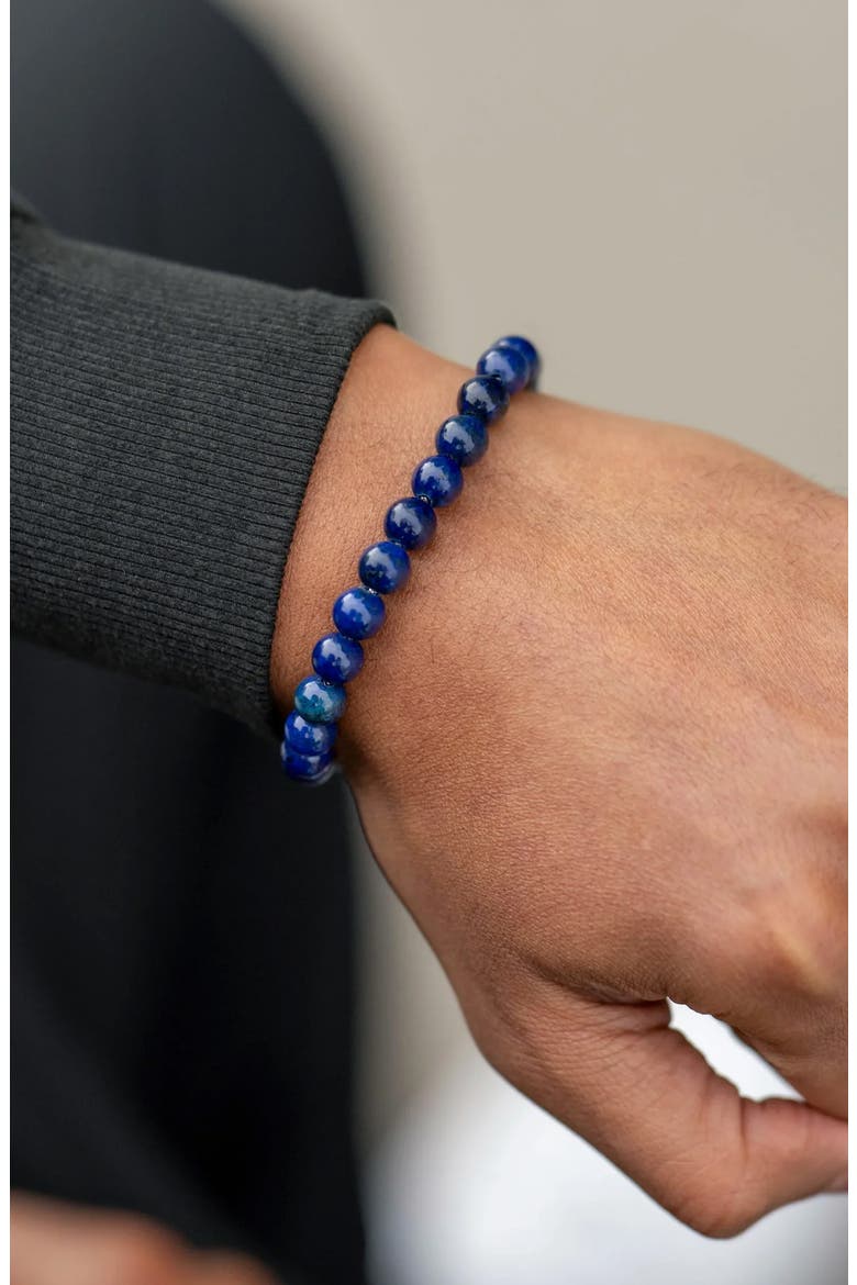 Men's Lapis Beaded Bracelet, Alternate, color, LAPIS