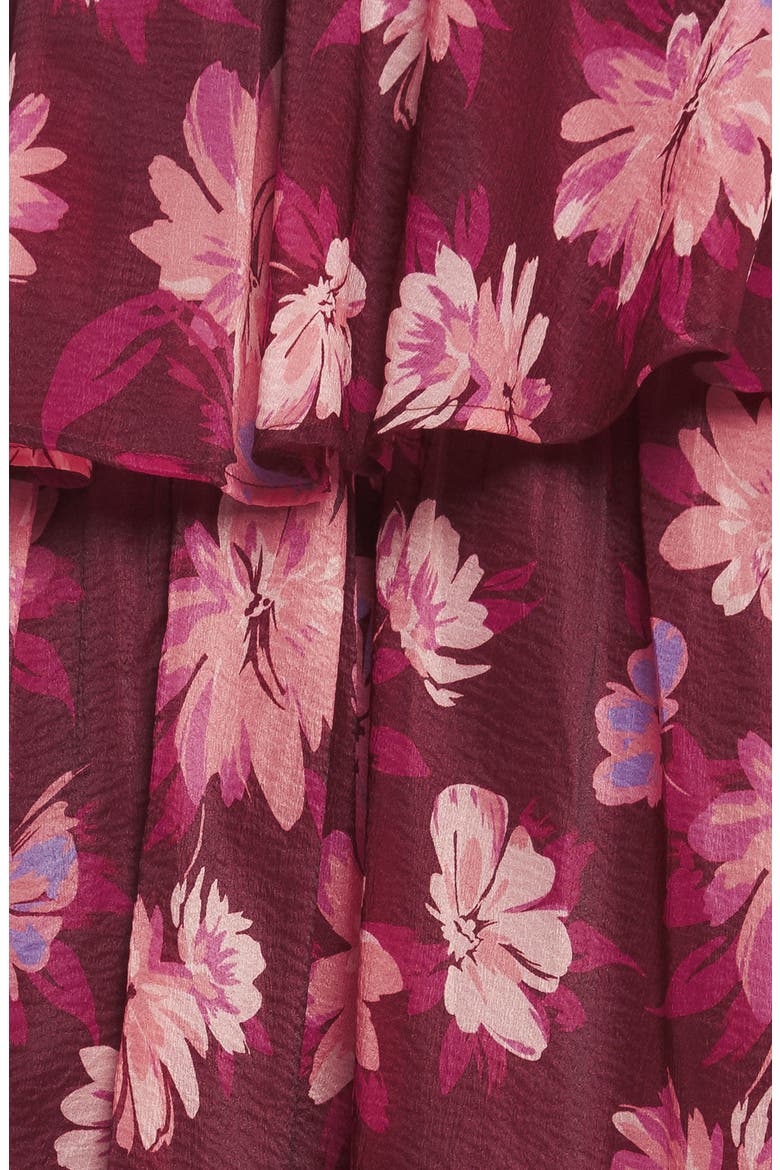 Floral Layered Maxi Skirt, Alternate, color, BURGUNDY