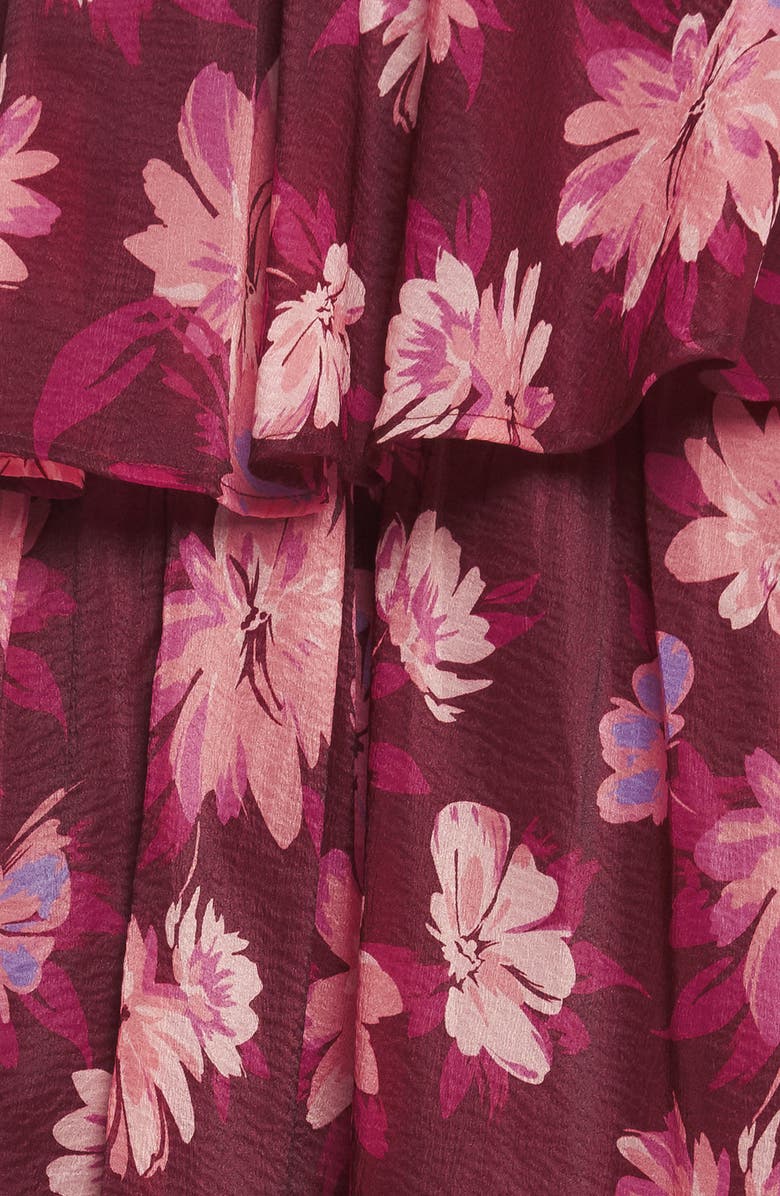 FLYING TOMATO Floral Layered Maxi Skirt, Alternate, color, Burgundy