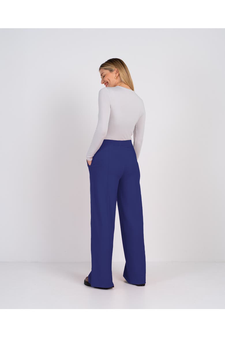 Ponte Wide Leg Pants, Alternate, color, Monaco Blue