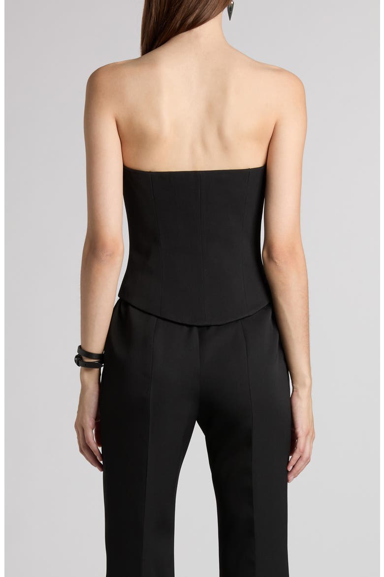 Strapless Wool Corset Top, Alternate, color, BLACK