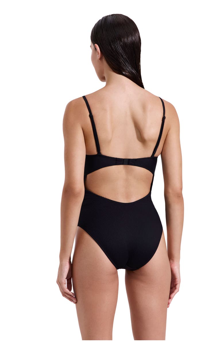 Luma Gottex Emanuelle Textured Underwire One Piece, Alternate, color, Black