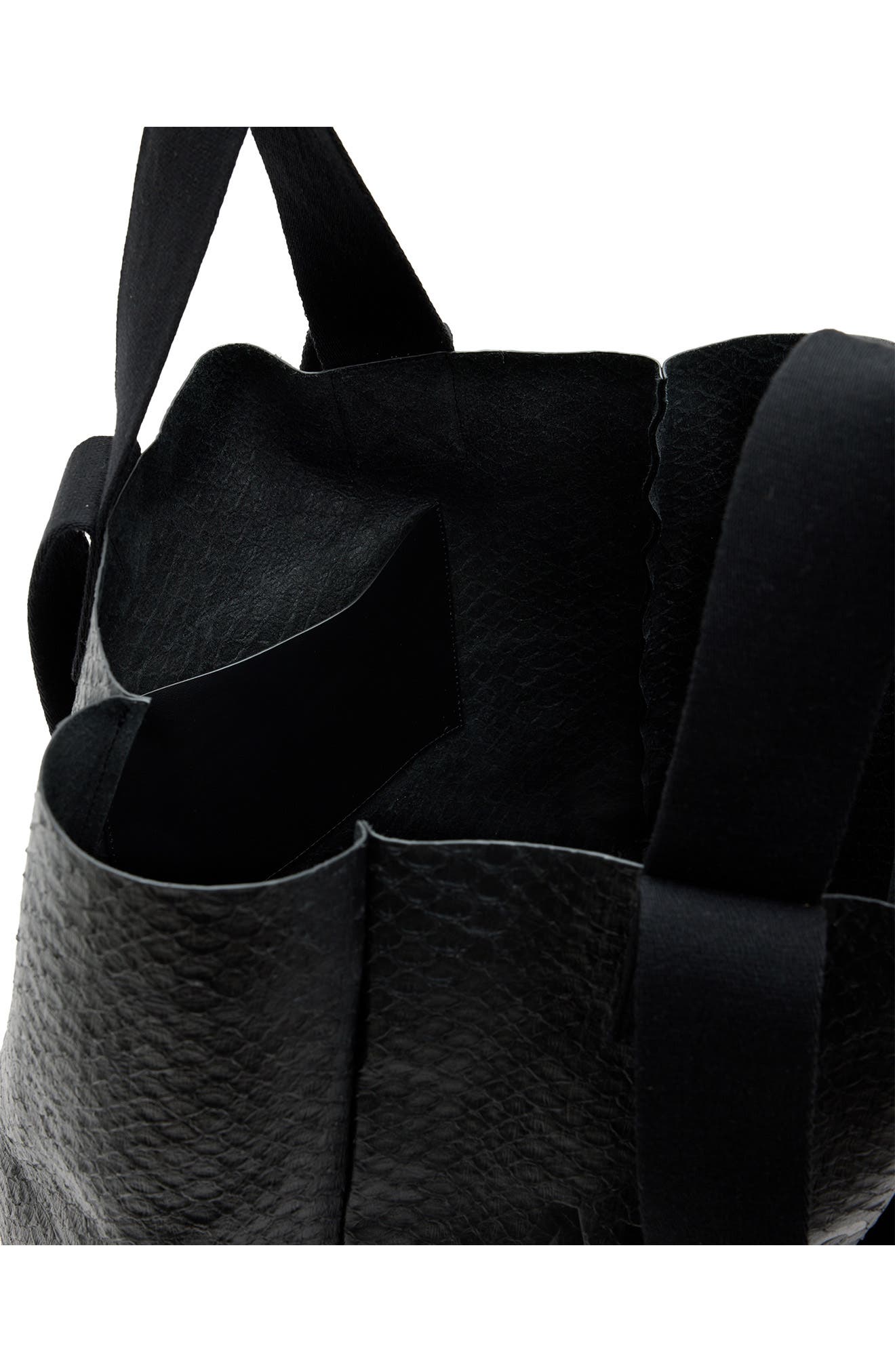 AllSaints Izzy Snakeskin Embossed Leather Tote, Alternate, color, 