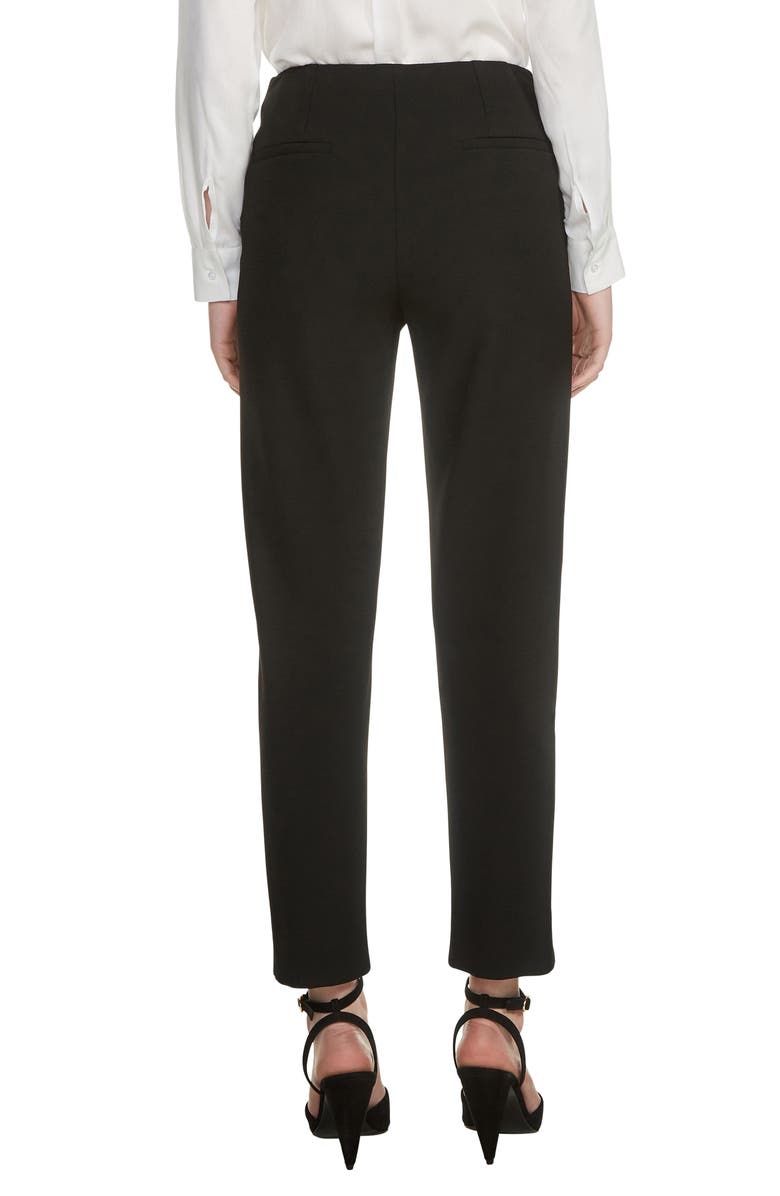 maje High/Low Ankle Pants, Alternate, color, Black