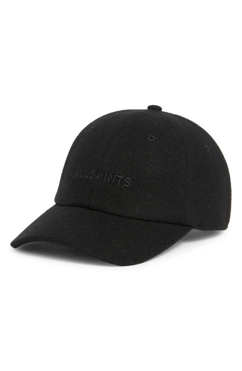 AllSaints Underground Tonal Adjustable Baseball Cap, Main, color, Black
