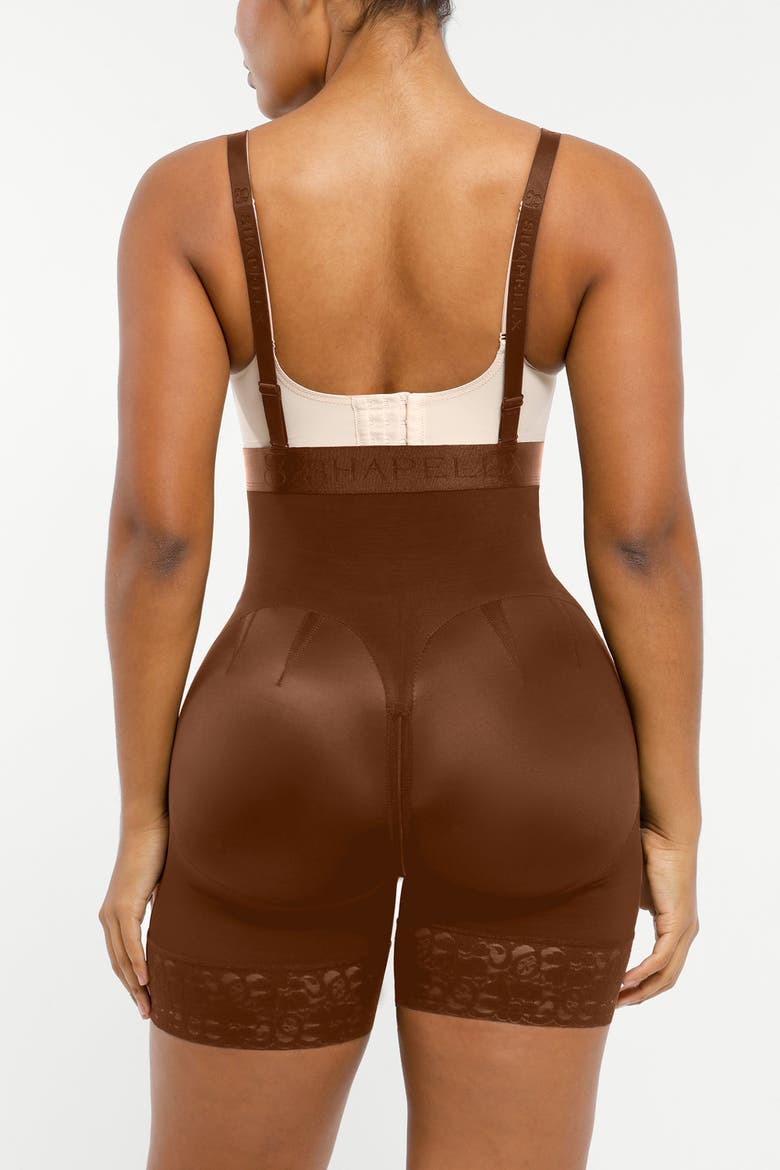 Postpartum Side Zipper Support Shorts, Alternate, color, Mocha