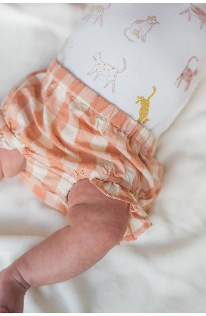 Pehr Ruffle Organic Cotton Bloomers, Alternate, color, Melon