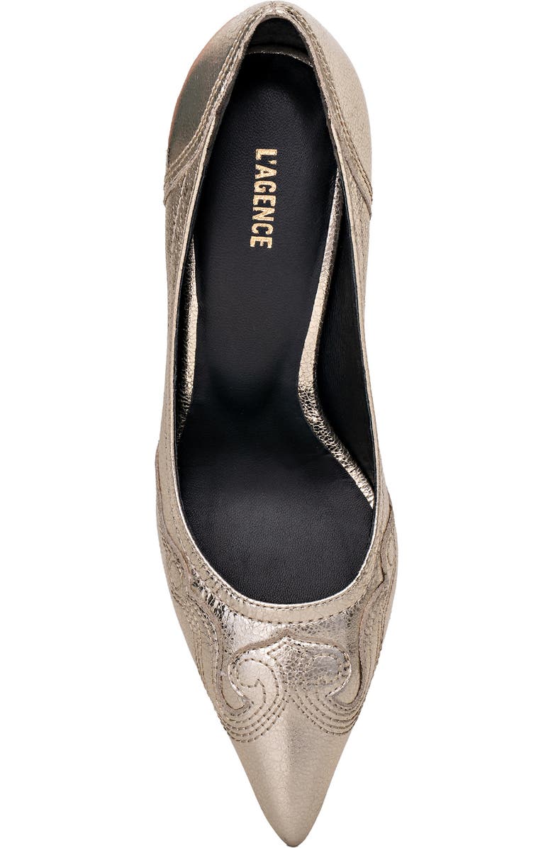 L'AGENCE Amandine Pointed Toe Pump, Alternate, color, Gold Metallic