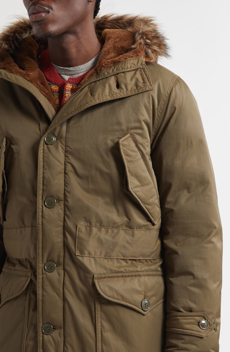 Double RL Faux Fur Trim Insulated Parka, Alternate, color, Vintage Olive