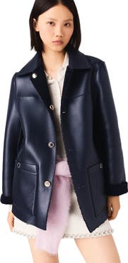 maje Reversible Faux Shearling Jacket