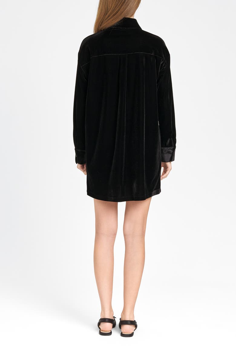 WAYF Briella Long Sleeve Velvet Shirtdress, Alternate, color,