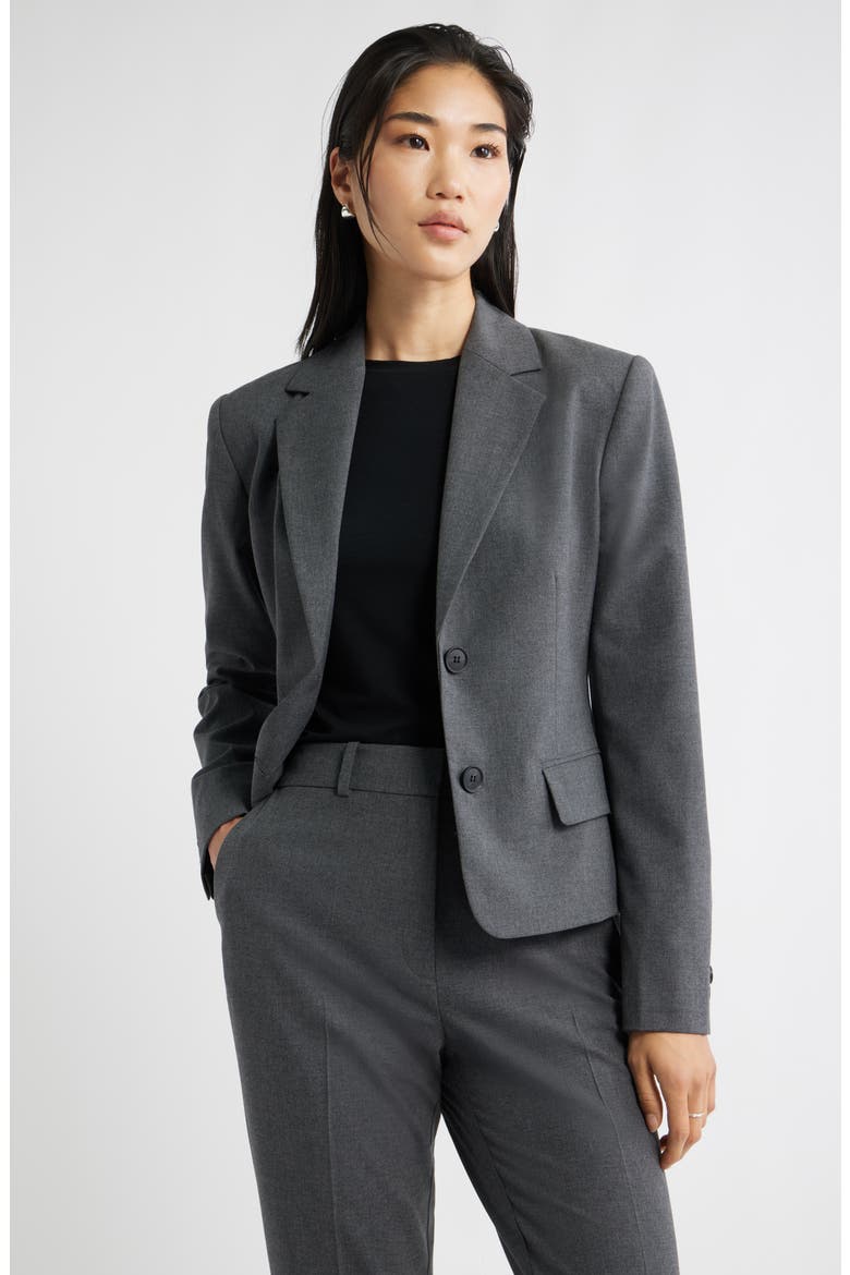 The Hanna Slim Fit Blazer, Main, color, GREY DARK HEATHER