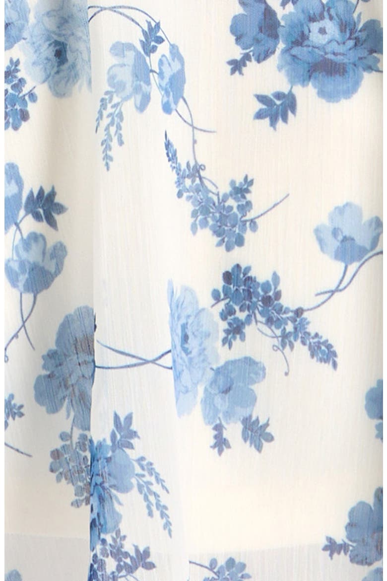 Kids' Flutter Sleeve Faux Wrap Party Dress, Alternate, color, IVORY/ BLUE