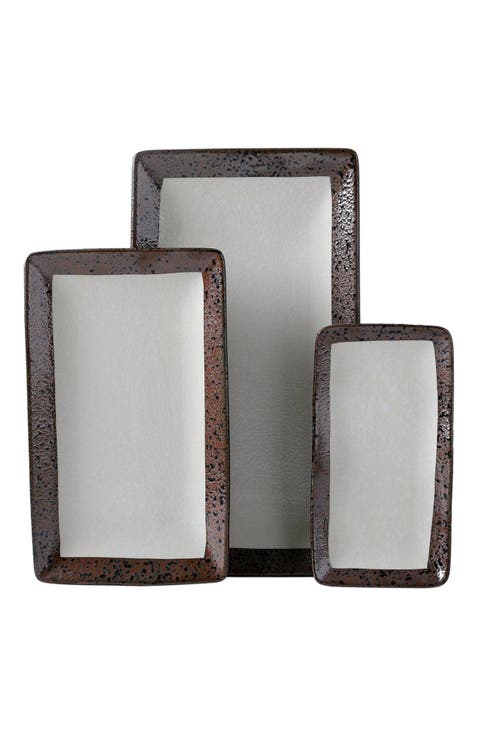 Lucy Porcelain 3-Piece Serving Plate Set