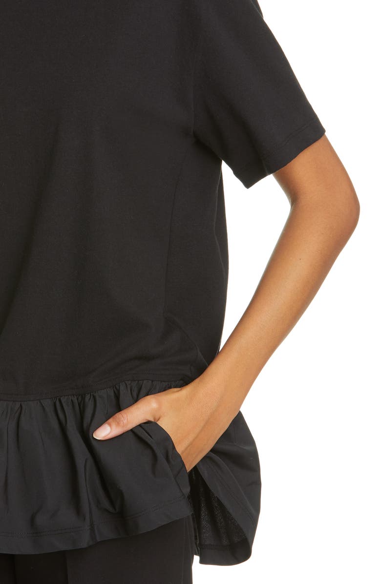 Valentino Taffeta Ruffle Tee, Alternate, color, 