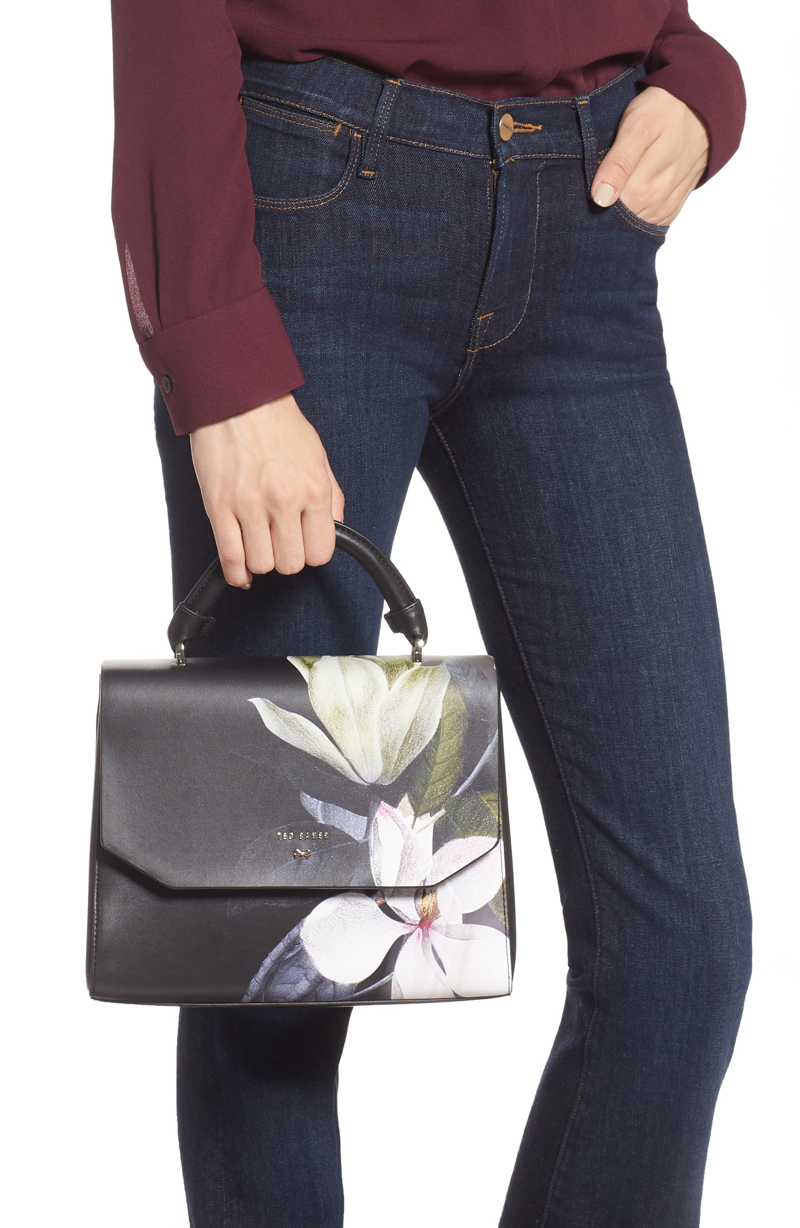 Ted Baker London Adeliah Opal Floral Print Faux Leather Top Handle Bag ...