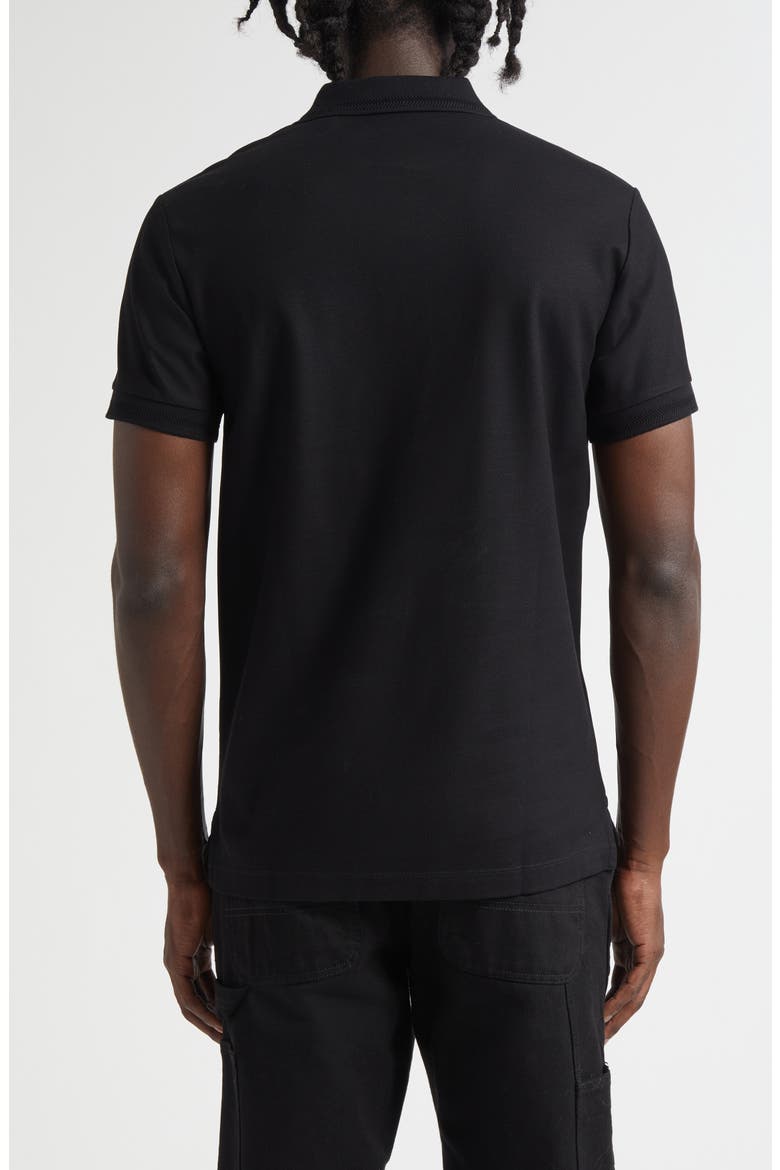Men's Eddie TB Monogram Cotton Polo, Alternate, color, BLACK