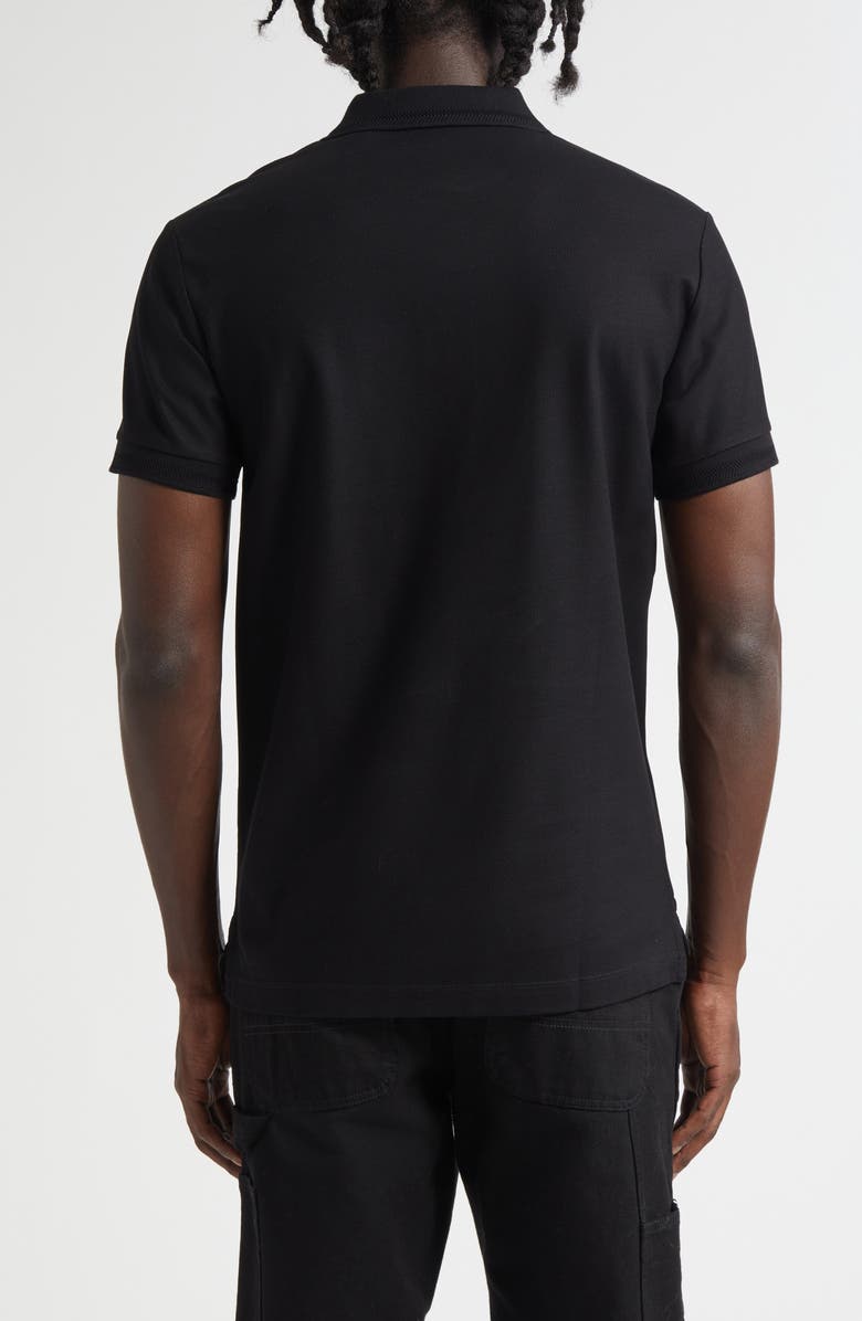 Burberry Men's Eddie TB Monogram Cotton Polo, Alternate, color, Black
