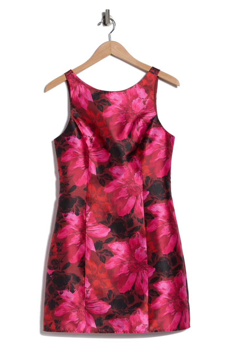 Ren Floral Jacquard Minidress, Alternate, color, FUCHSIA VINTAGE FLORAL