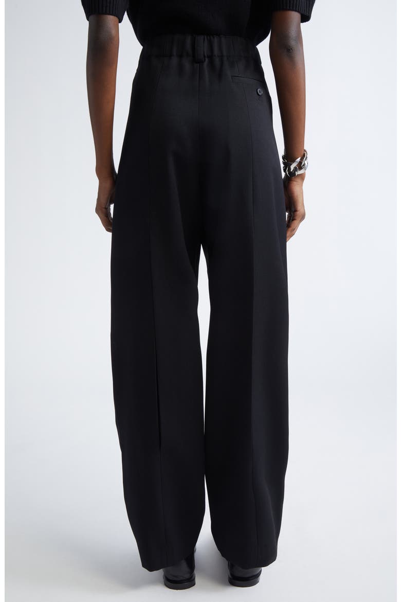 Slashed Double Pleat Wool Grain de Poudre Pants, Alternate, color, BLACK