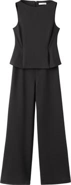 MANGO Peplum Sleeveless Jumpsuit