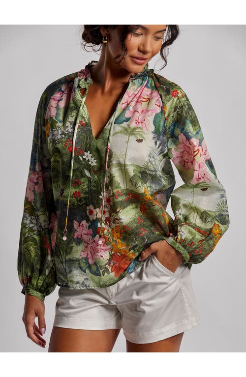 Tori Richard Artistic Garden Roberta Top In Eucalyptus
