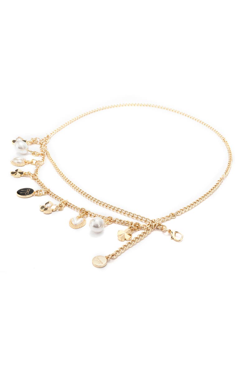 Kate Spade New York multicharm chain belt, Alternate, color, Polished Gold