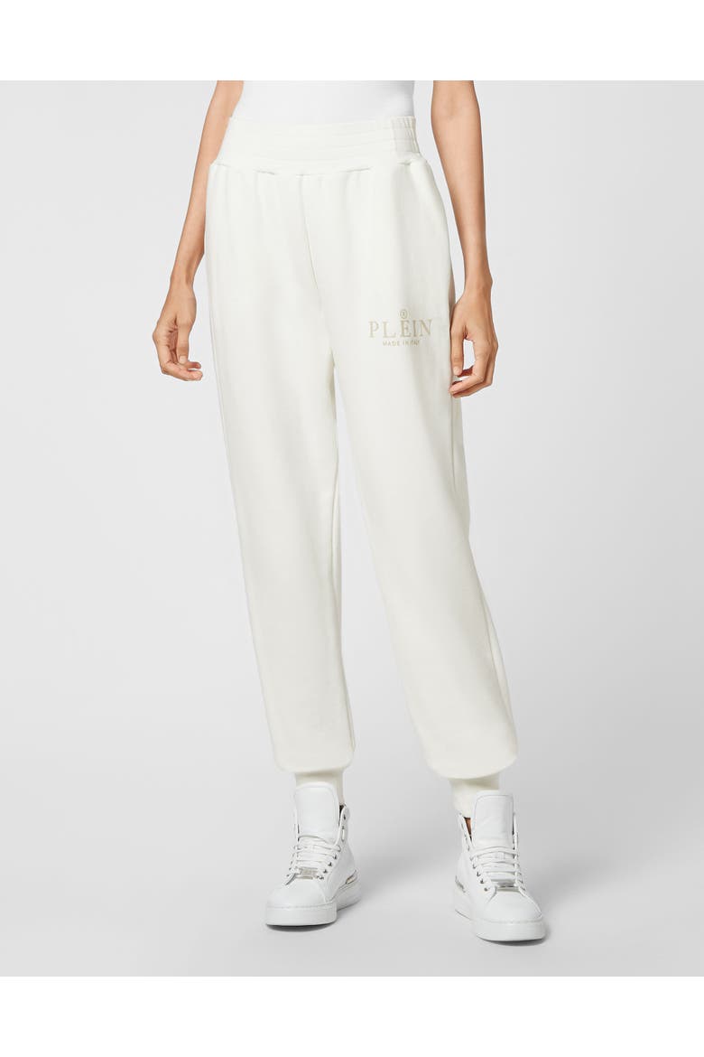 Sweatpants Iconic Plein Women, Main, color, Cream