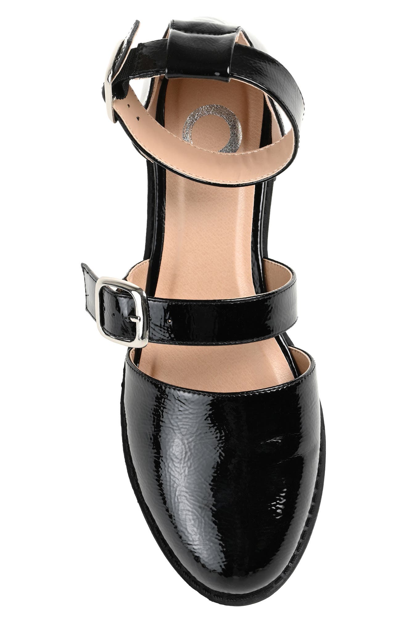 Journee Collection Constance Buckle Strap Flat, Alternate, color, Black