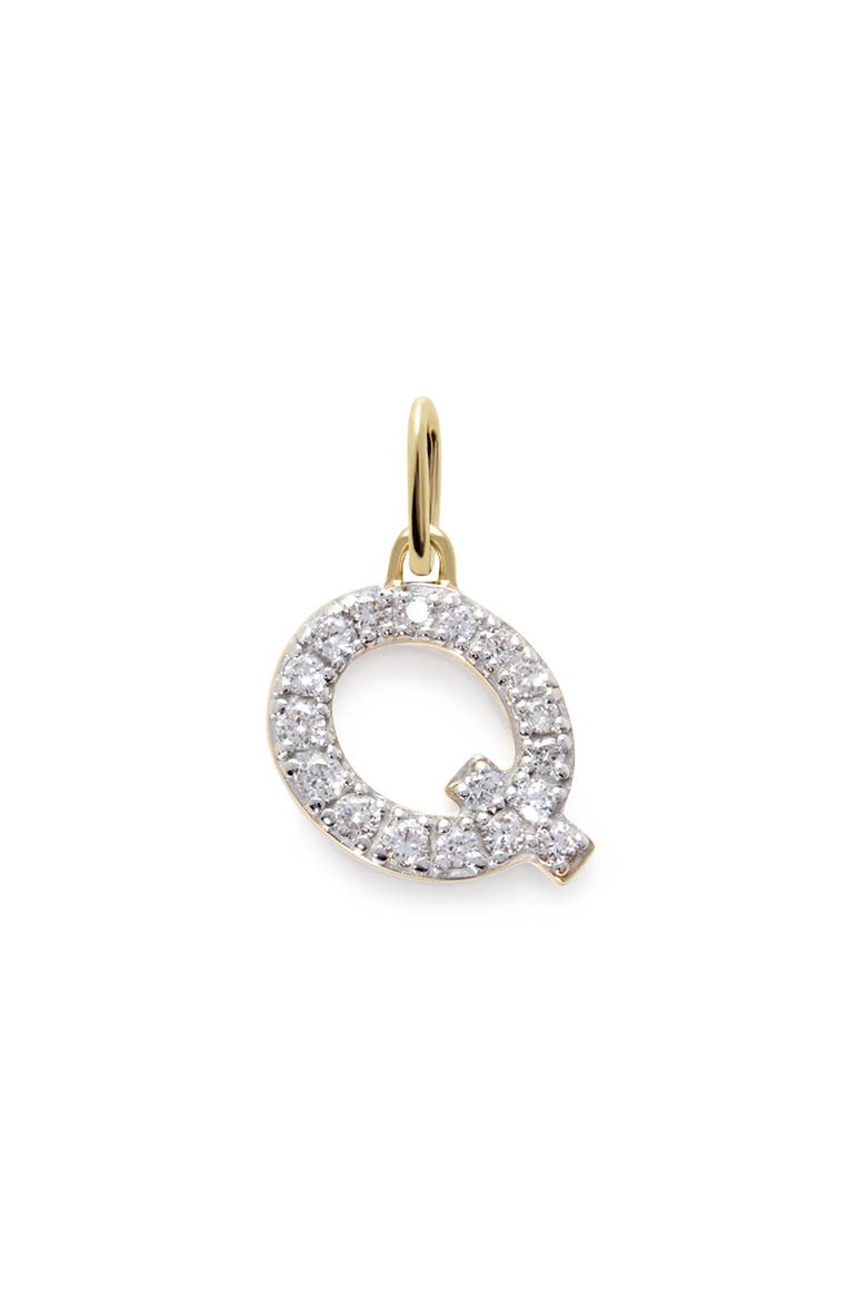 Lab Grown Diamond Initial Pendant Charm, Main, color, 14K GOLD Q