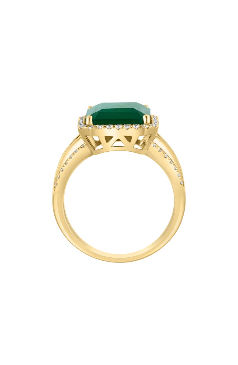 EFFY 14K Yellow Gold Green Onyx & Diamond Ring - 0.55ct. - Size 7, Alternate, color, 